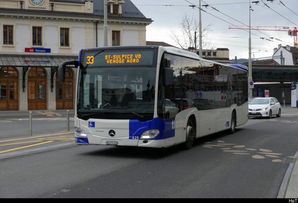 tl - Mercedes Citaro Nr.425  VD 273745 unterwegs auf der Linie 33 in Renens am 14.01.2026