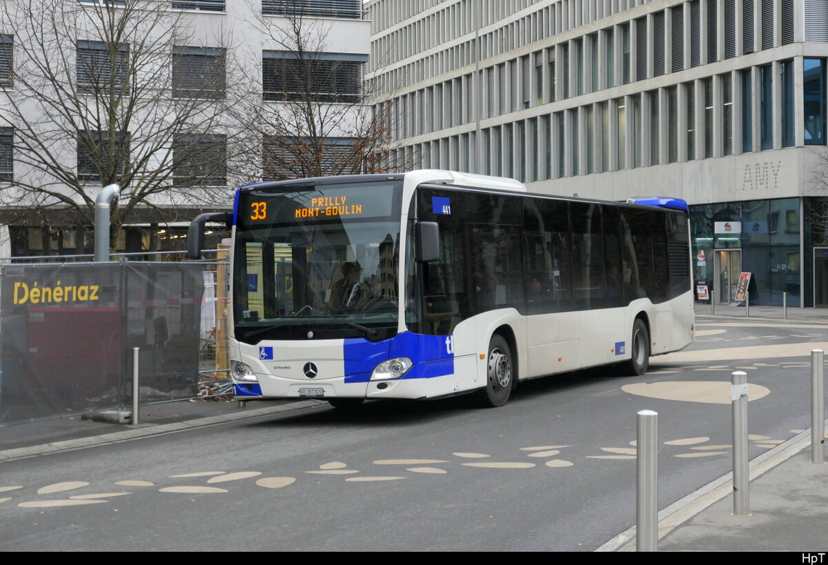 tl - Mercedes Citaro Nr.441  VD 397820 unterwegs auf der Linie 33 in Renens am 14.01.2026