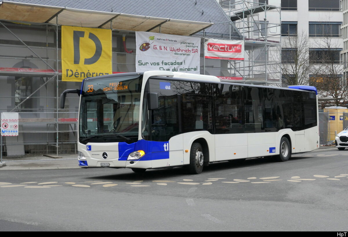 tl - Mercedes Citaro Nr.444  VD 294341 unterwegs auf der Linie 33 in Renens am 14.01.2026