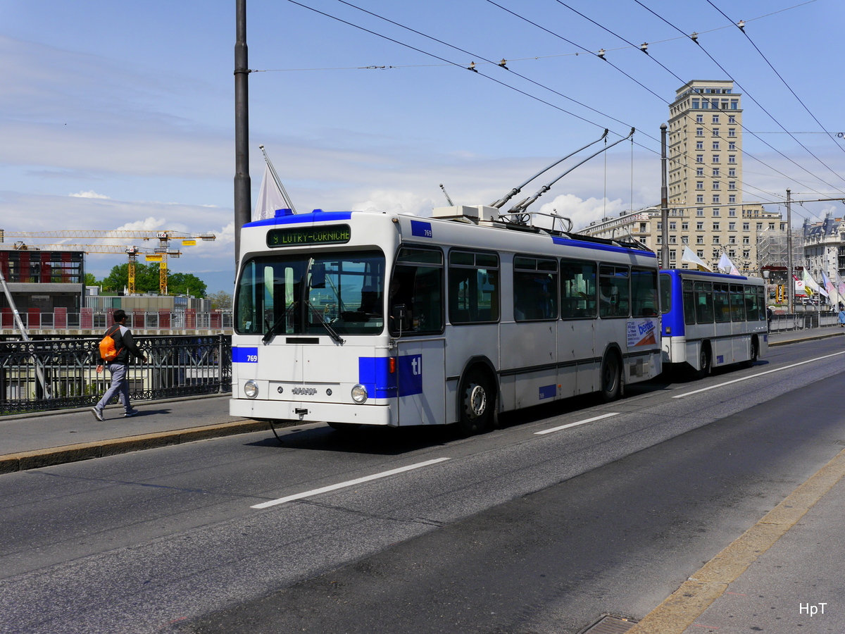TL - Trolleybus Nr.769 unterwegs auf der Linie 9 in der Stadt Lausanne am 10.05.2016