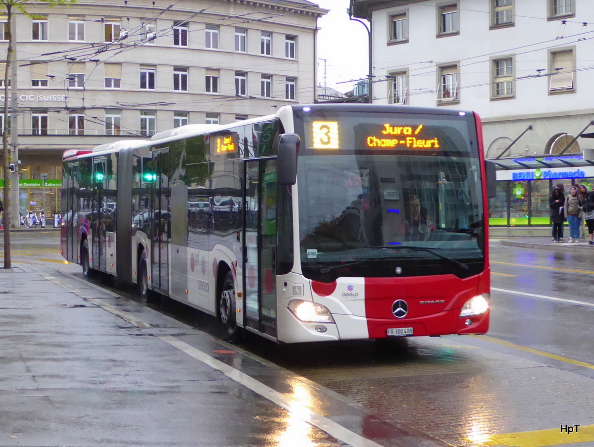tpf - Mercedes Citaro Nr.552  FR 300408 unterwegs auf der Linie 3 in der Stadt Fribourg am 10.05.2016