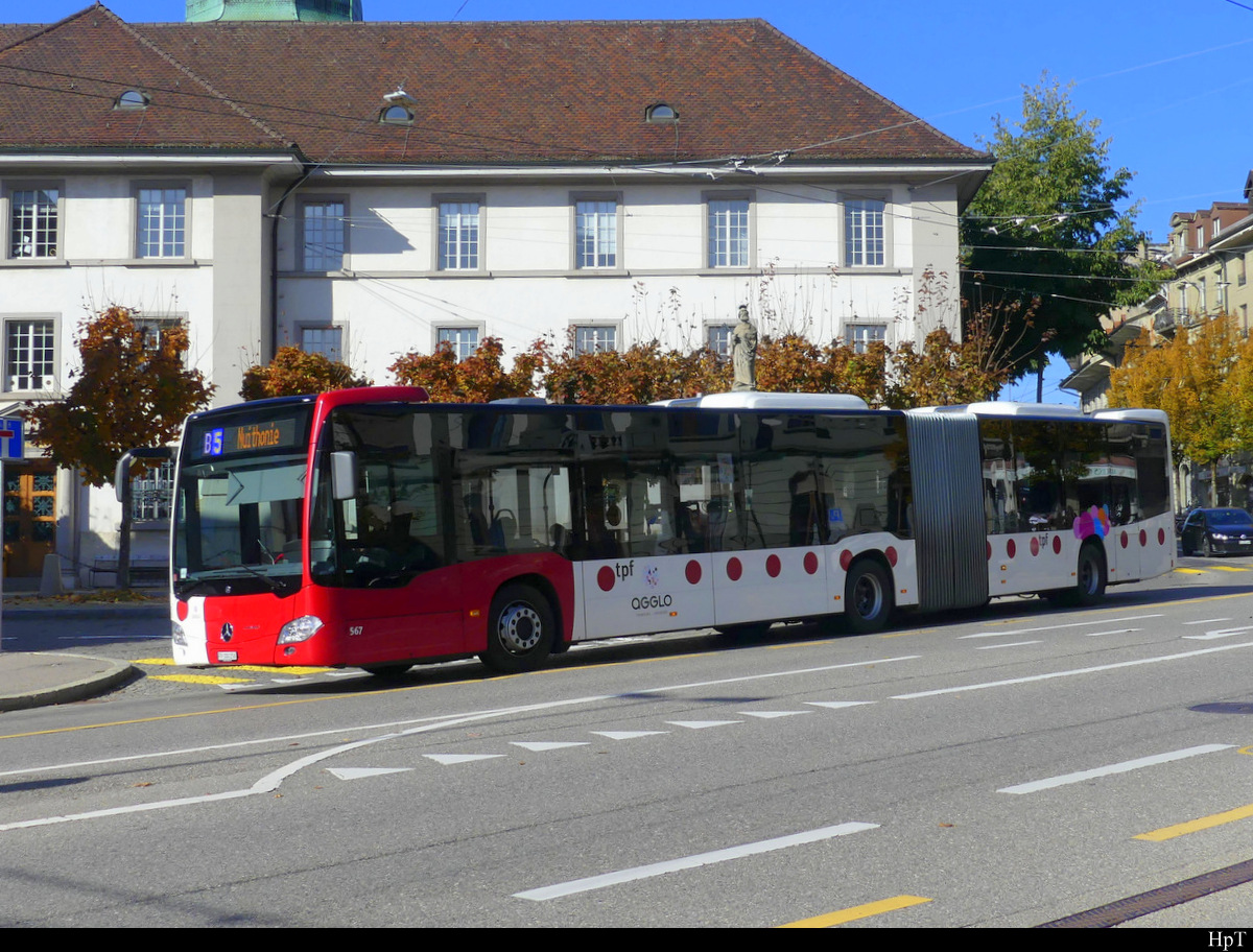 tpf - Mercedes Citaro Nr.567 FR 300256 unterwegs in der Stadt Freiburg am 29.10.2021