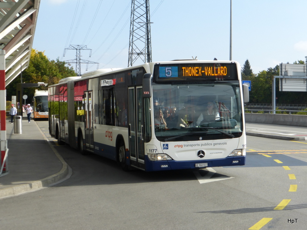 TPG - Mercedes Citaro  Nr.1177  GE 960927 beim Flughafen Genf am 14.09.2014