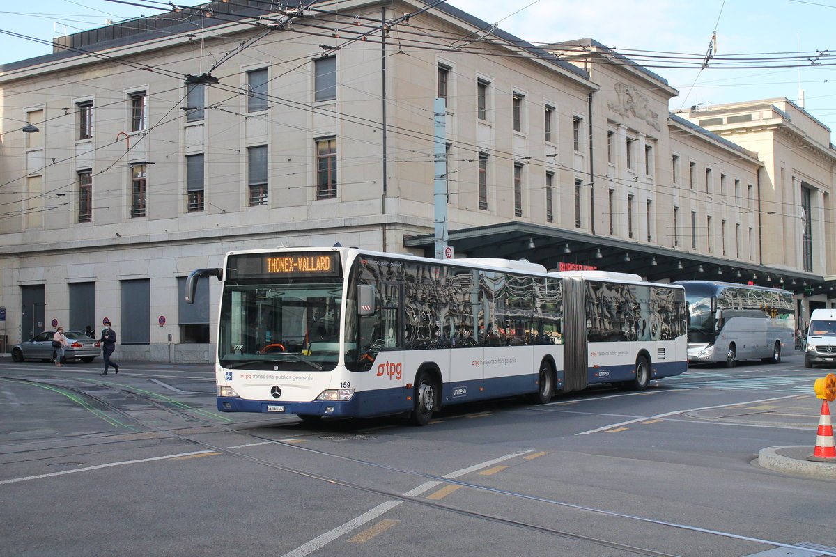 TPG Nr. 159 (Mercedes Citaro Facelift O530G) am 16.10.2020 in Genève, Gare Cornavin
