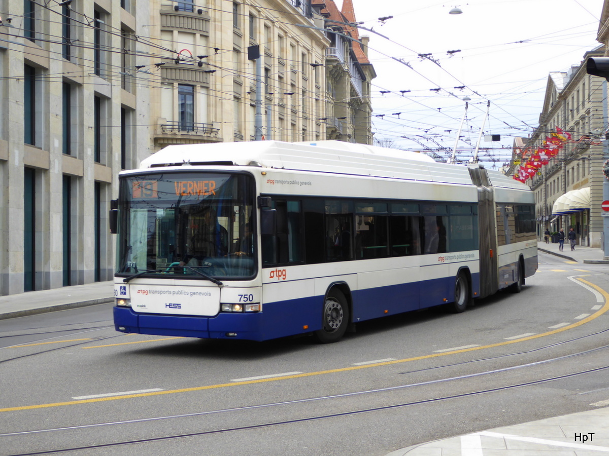 TPG - Trolleybus Nr.780 unterwegs auf der Linie 19 in der Stadt Genf am 09.04.2016