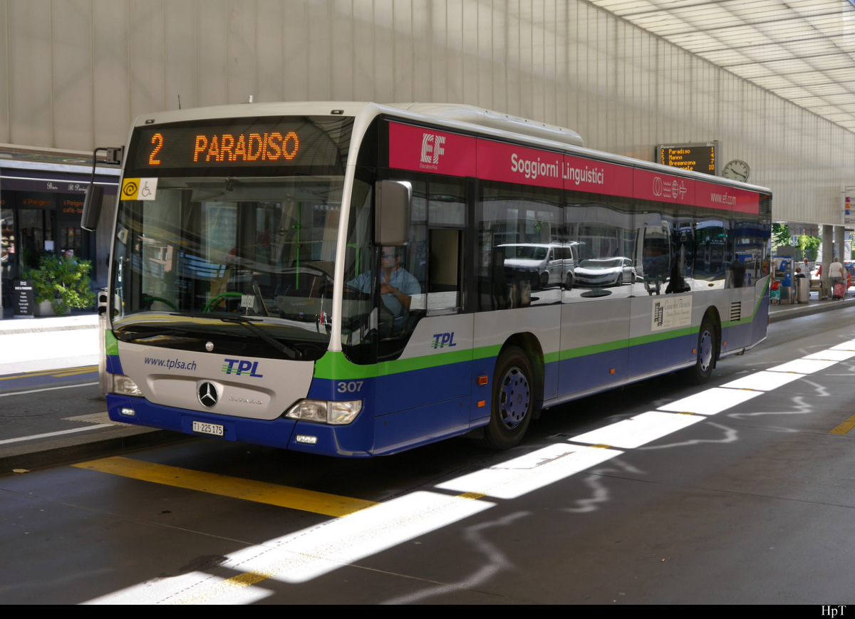 tpl - Mercedes Citaro Nr.307   TI 225175 unterwegs in Lugano am 17.07.2020