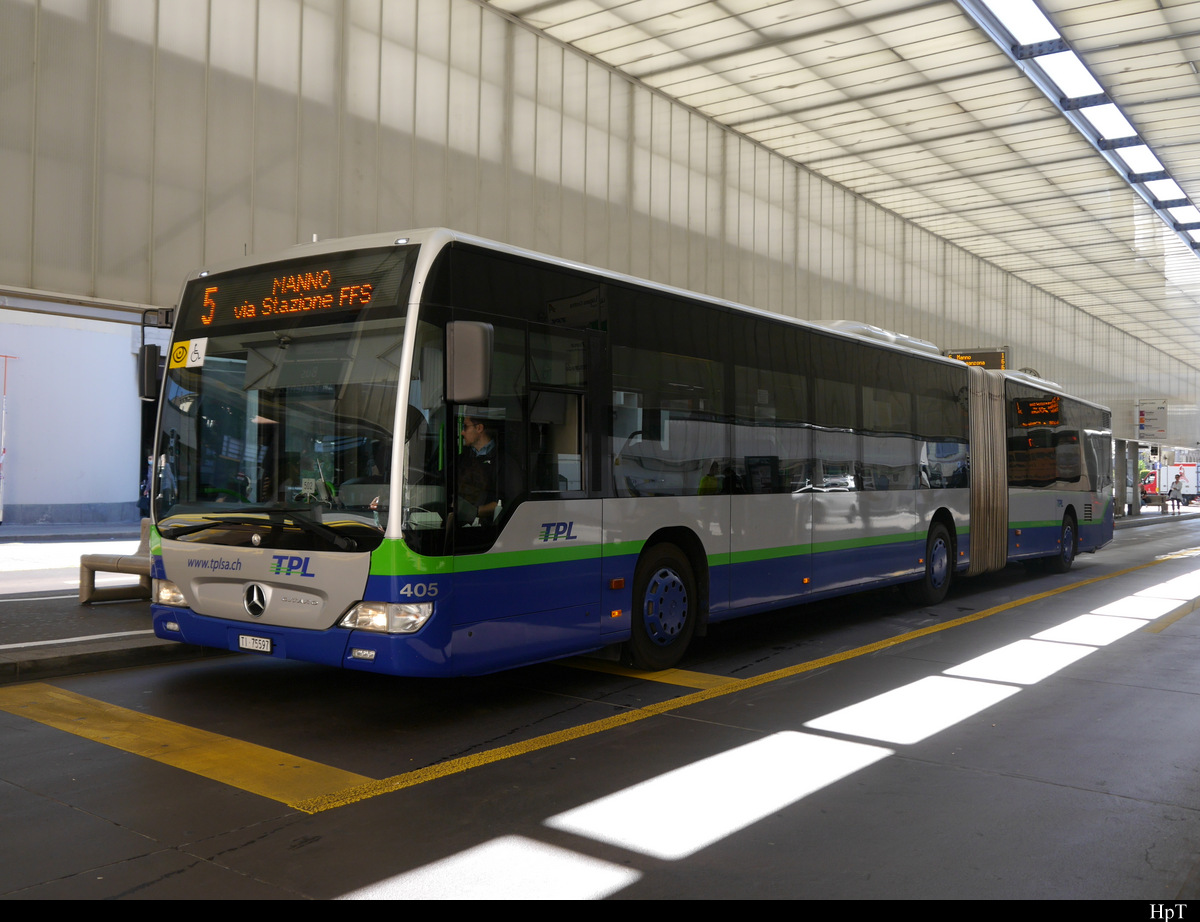 tpl - Mercedes Citaro Nr.405  TI 75597 unterwegs in Lugano am 17.07.2020