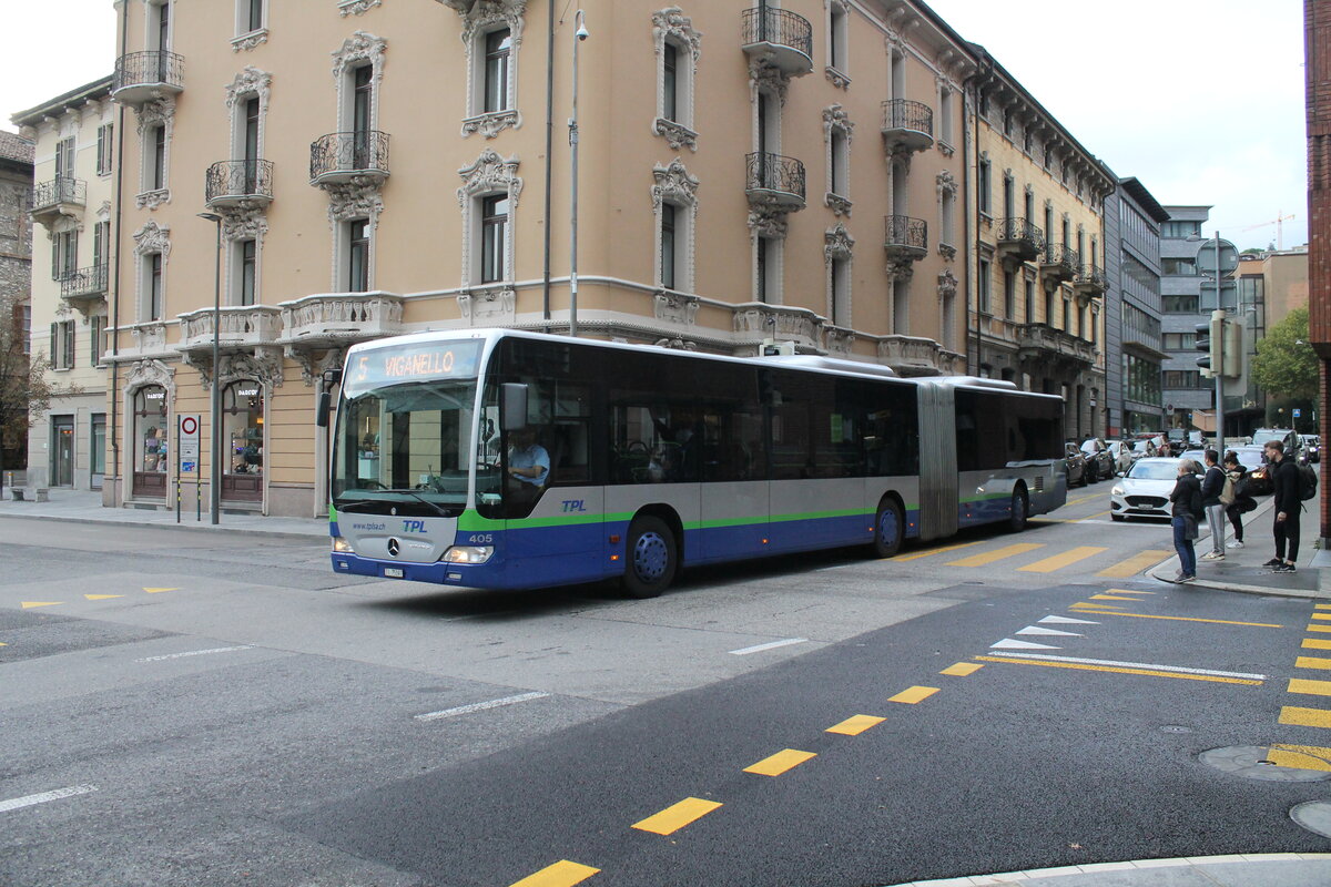 tpl Nr. 405 (Mercedes Citaro Facelift O530G) am 21.10.2023 in Lugano, Centro