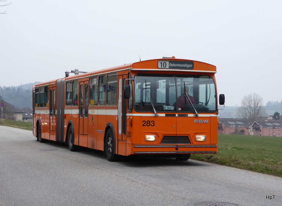 Tramverein Bern / ex Bern Mobil - Fototreff mit dem Oldtimer FBW 283 in Bern 12.03.2016