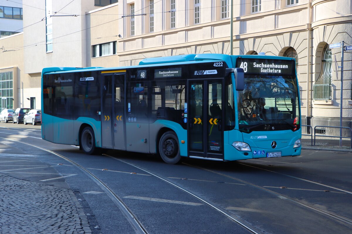 Transdev Rhein Main Mercedes Benz Citaro K Wagen 4222 am 07.02.26 in Frankfurt am Main