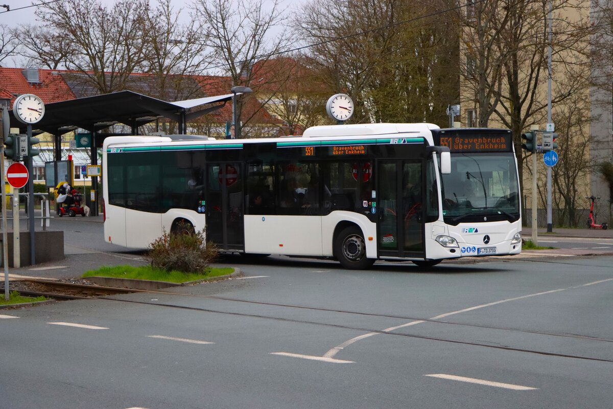 Transdev Rhein Main Mercedes Benz Citaro 2 auf der Linie 551 am 13.03.26 in Frankfurt am Main