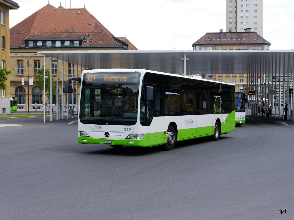 TransN - Mercedes Citaro  Nr.312  NE  26212 unterwegs auf der Linie 301 in La Chaux de Fonds am 09.07.2016