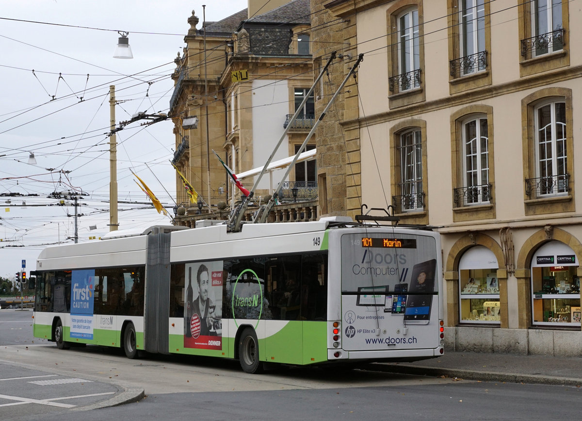 transN - Transports publics neuchâtelois
Fahrzeugtypen und Farbenvielfallt in Neuchâtel
verewigt am 10. November 2017.
Foto: Walter Ruetsch 