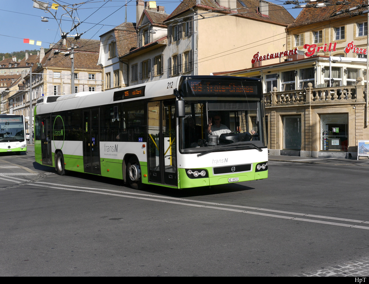 transN - Volvo 7700 Nr.212  NE 89212 unterwegs in der Stadt Neuchatel am 20.09.2019