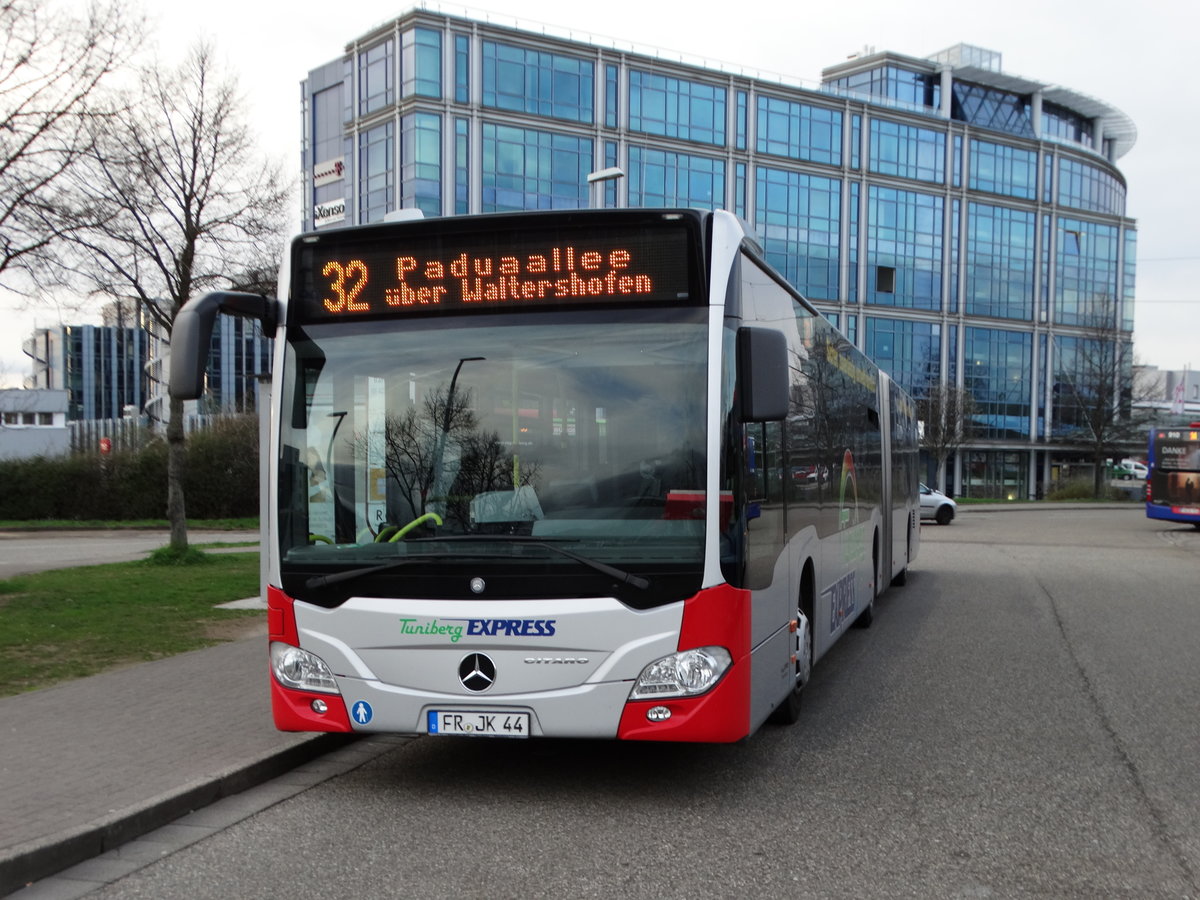 Tuniberg Express Mercedes Benz Citaro 2 G am 20.03.17 an der Haltestelle Haid
