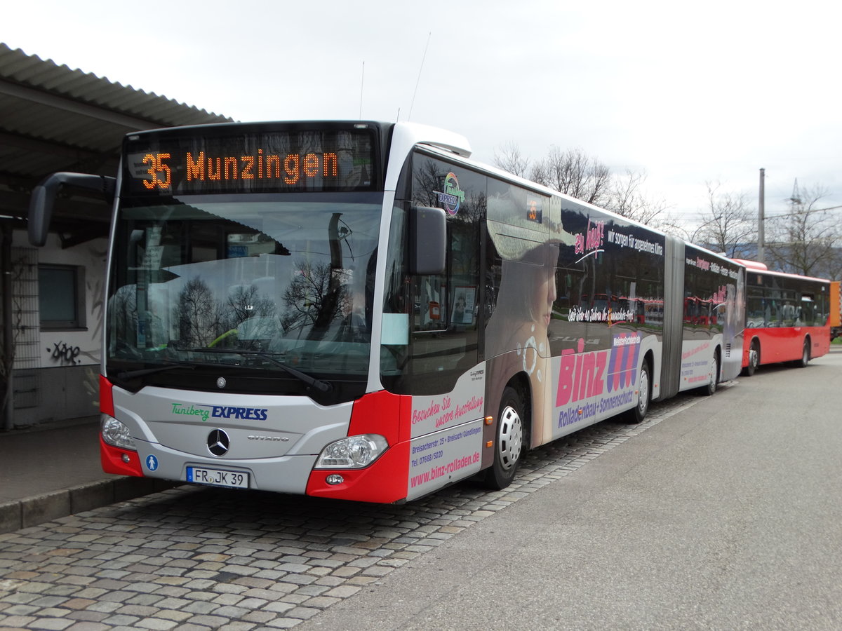 Tuniberg Express Mercedes Benz Citaro 2 G am 21.03.17 an der Haltestelle Haid