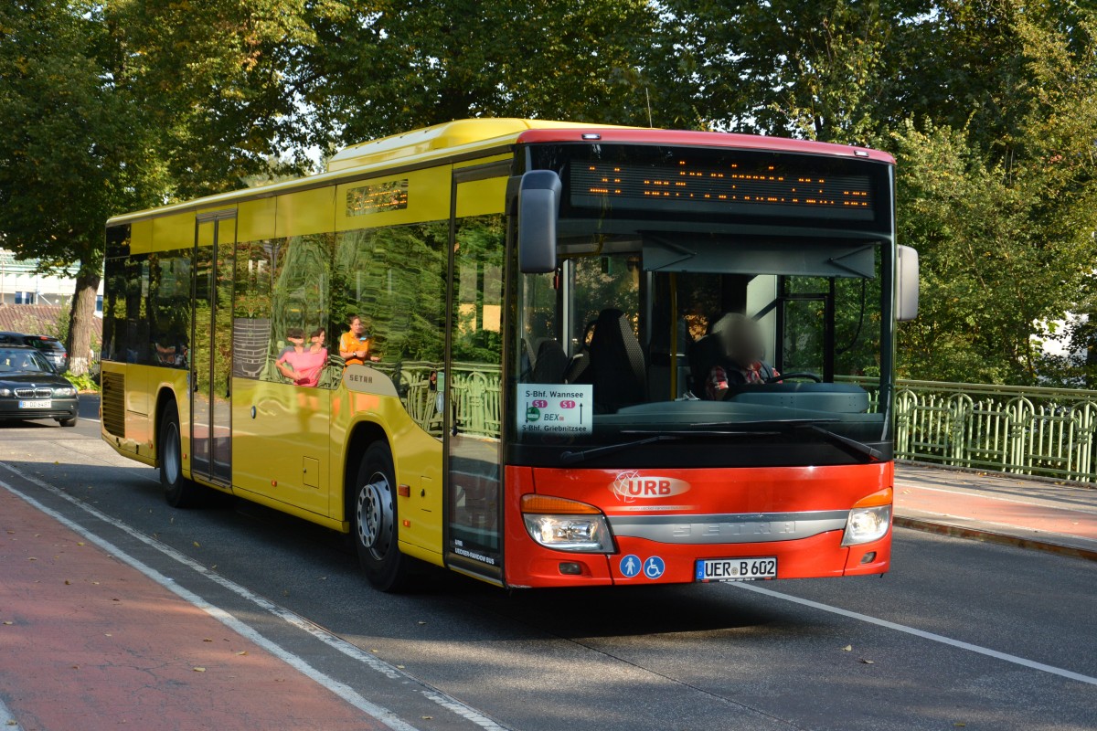 UER-B 602 (Setra NF) auf SEV fahrt für die Berliner S-Bahn am 05.09.2014. Aufgenommen Neue Kreisstraße Berlin/Kohlhasenbrück.
