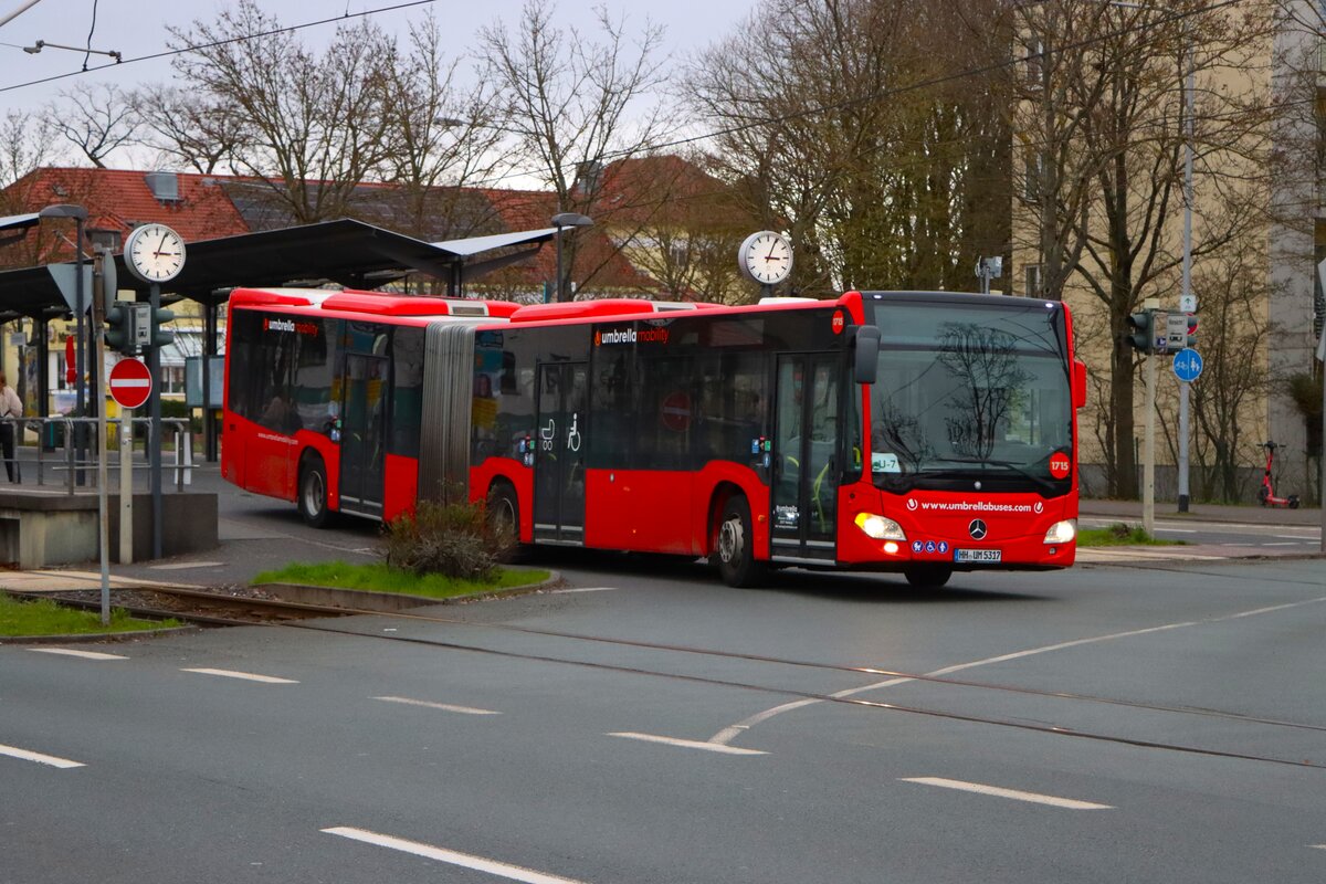 Umbrella Mobility Mercedes Benz Citaro 2 G im Auftrag der ICB als SEV für die U7 am 13.03.26 in Frankfurt am Main