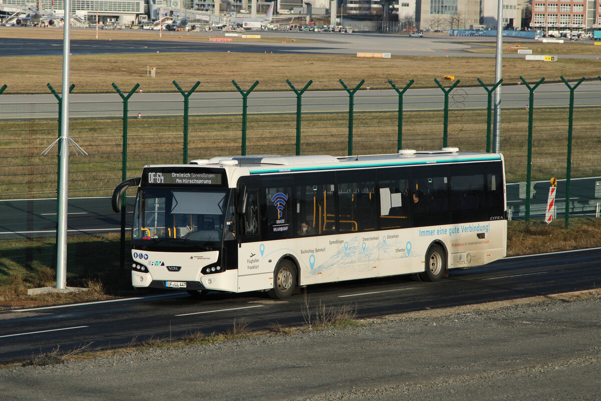 Urdenbacher Omnibusbetrieb OF-LL 447, 5. Januar 2022, Frankfurt (Main) Flughafen 