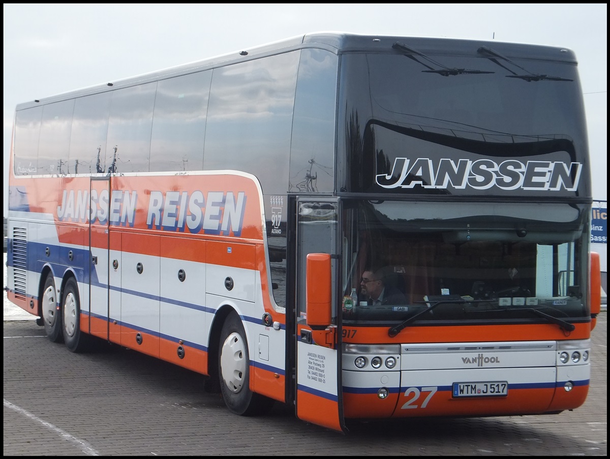 Van Hool T917 von Janssen aus Deutschland im Stadthafen Sassnitz am 20.10.2013