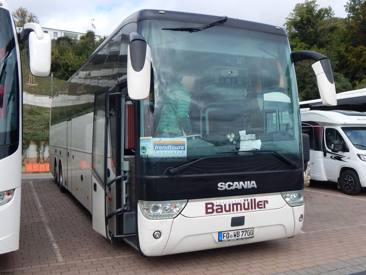 Van Hool TX16 von Baumüller aus Deutschland im Stadthafen Sassnitz am 07.10.2019