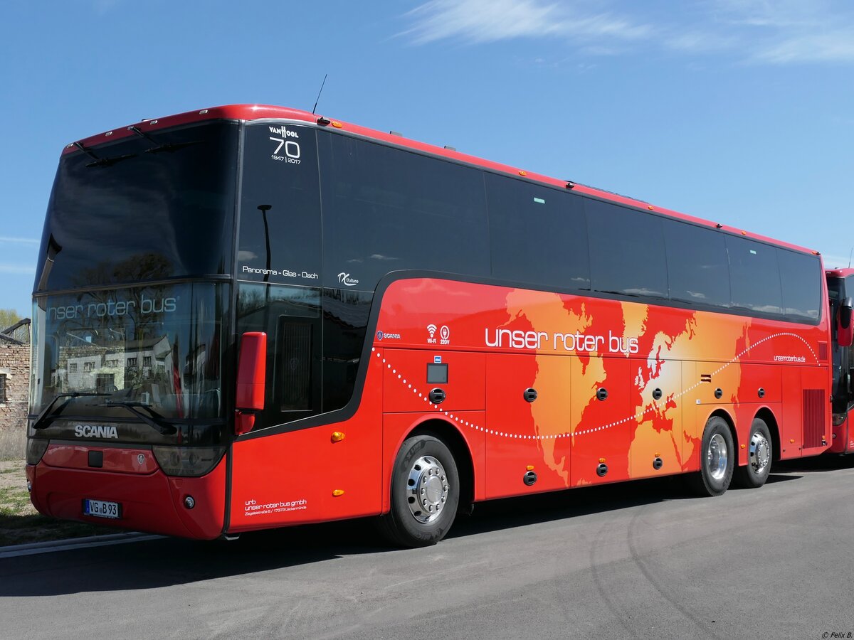 Van Hool TX17 von URB aus Deutschland in Ueckermünde am 19.04.2020