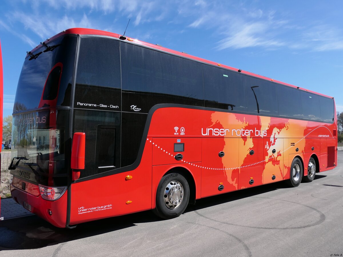 Van Hool TX17 von URB aus Deutschland in Ueckermünde am 19.04.2020