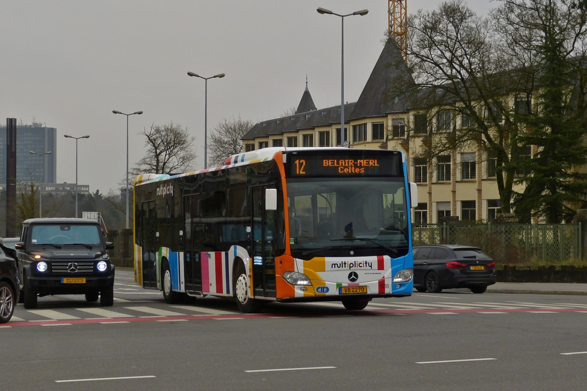 VB 2270, Mercedes Benz Citaro, vom VDL, gesehen in der Oberstadt von Luxemburg . 03.2022 