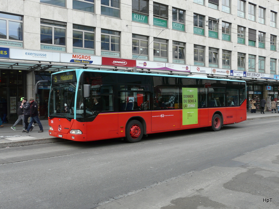 VB Biel - Mercedes Citaro  Nr.120  BE  560120 unterwegs auf der Linie 5 in der Stadt Biel am 07.02.2015