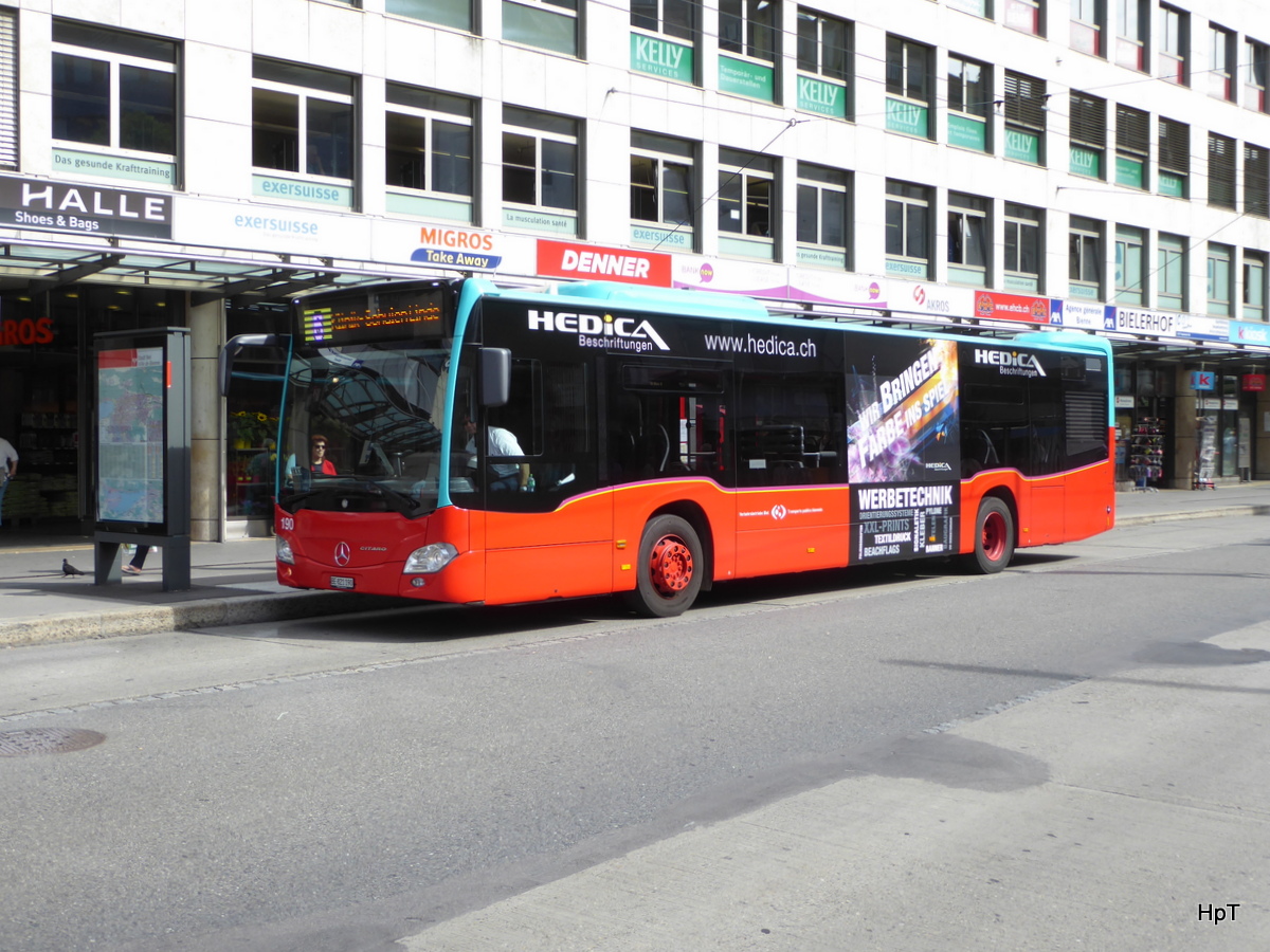 VB Biel - Mercedes Citaro Nr.190  BE 821190 unterwegs auf der Linie 6 in der Stadt Biel am 10.06.2017