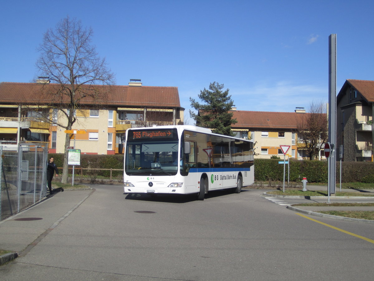 VBG/ATE Bus AG Nr. 47 (Mercedes Citaro Facelift O530) am 24.2.2020 beim Bhf. Bassersdorf