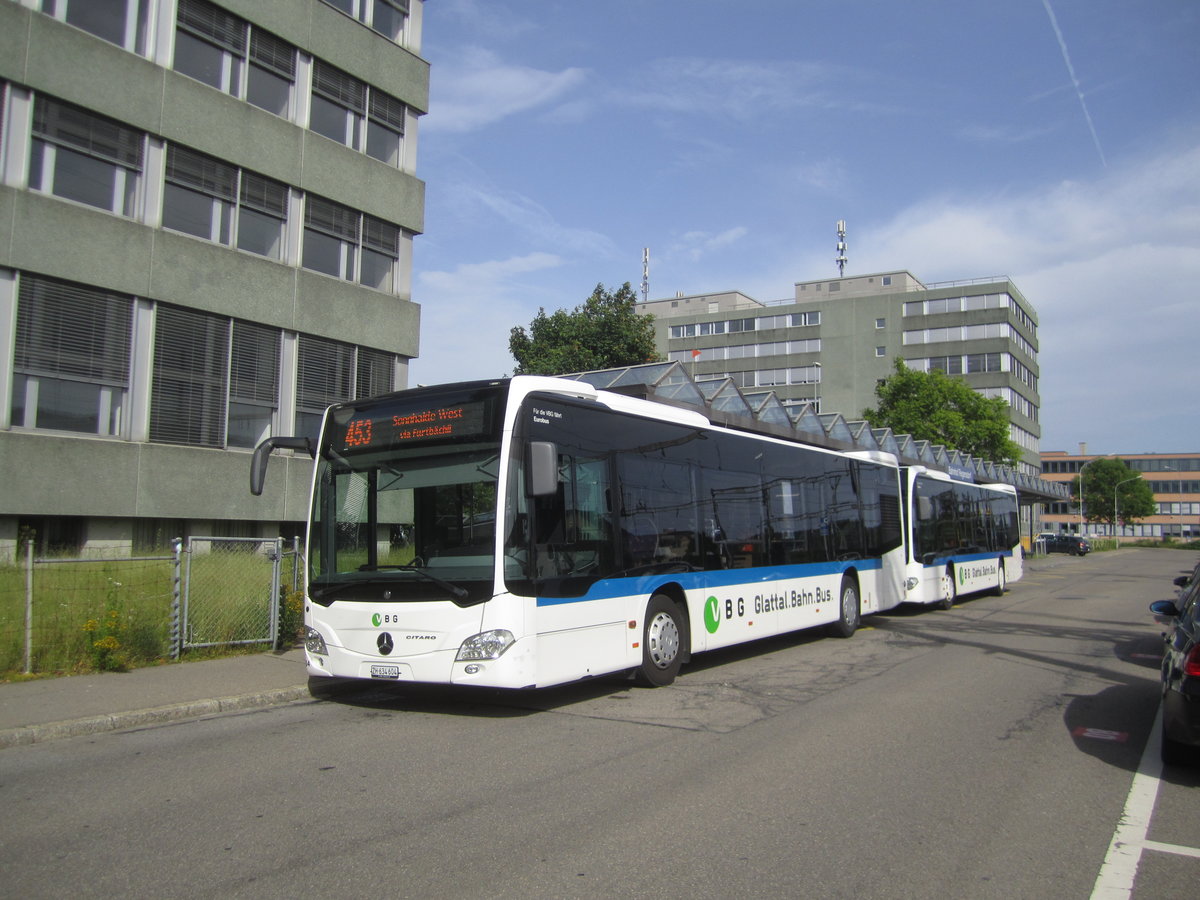 vbg/Eurobus Nr. 54 (Mercedes Citaro C2 O530) am 14.6.2019 beim Bhf. Regensdorf-Watt