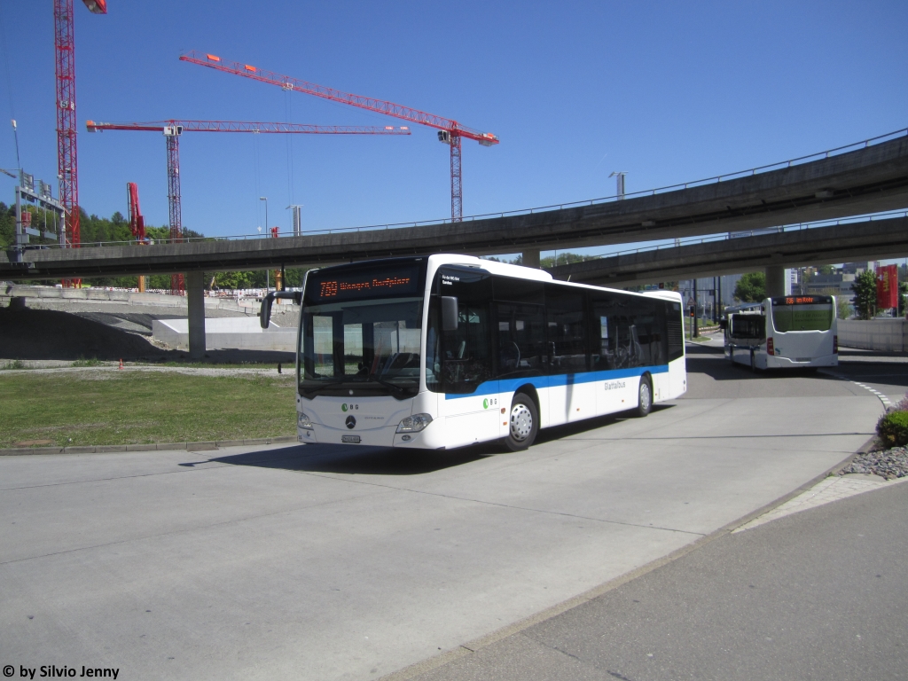 VBG/Eurobus Nr. 55 (Mercedes Citaro C2 O530) am 10.5.2017 beim Flughafen Zürich