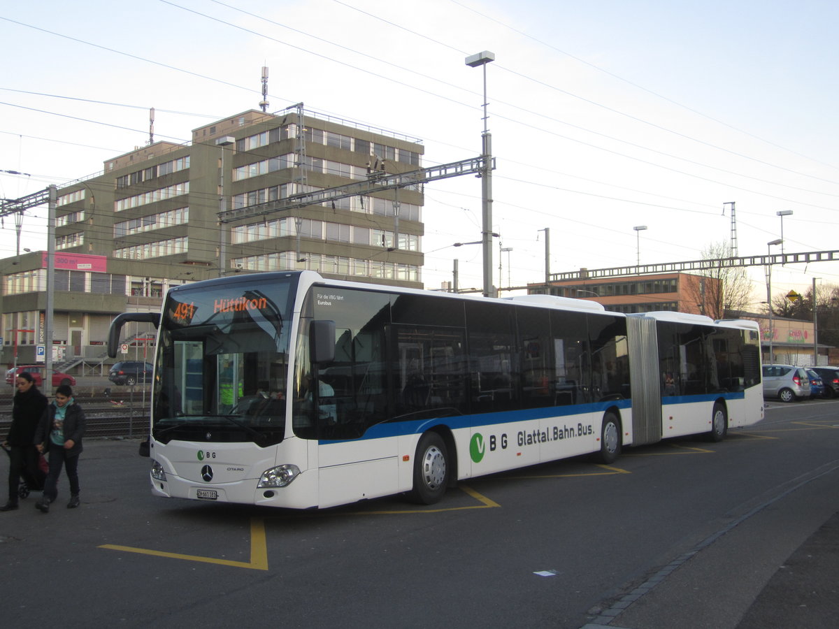 VBG/Eurobus Nr. 81 (Mercedes Citaro C2 O530G) am 13.2.2019 beim Bhf. Regensdorf-Watt