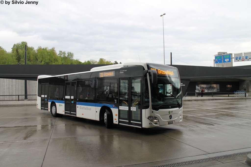 VBG/Eurobus Nr. 87 (Mercedes Citaro C2 O530) am 25.4.2015 beim Flughafen Zürich.