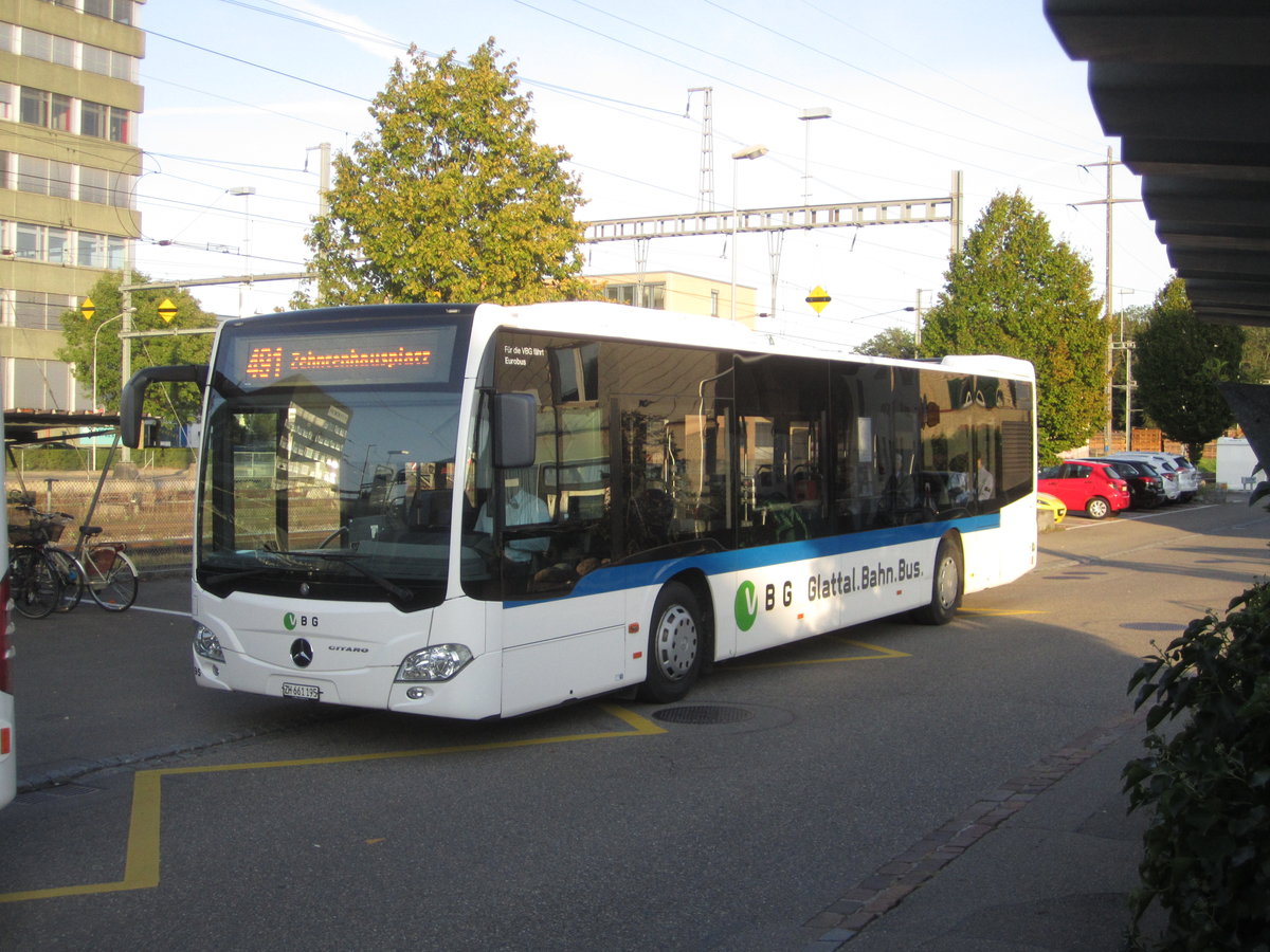 VBG/Eurobus Nr. 95 (Mercedes Citaro C2 O530) am 10.9.2019 beim Bhf. Regensdorf-Watt