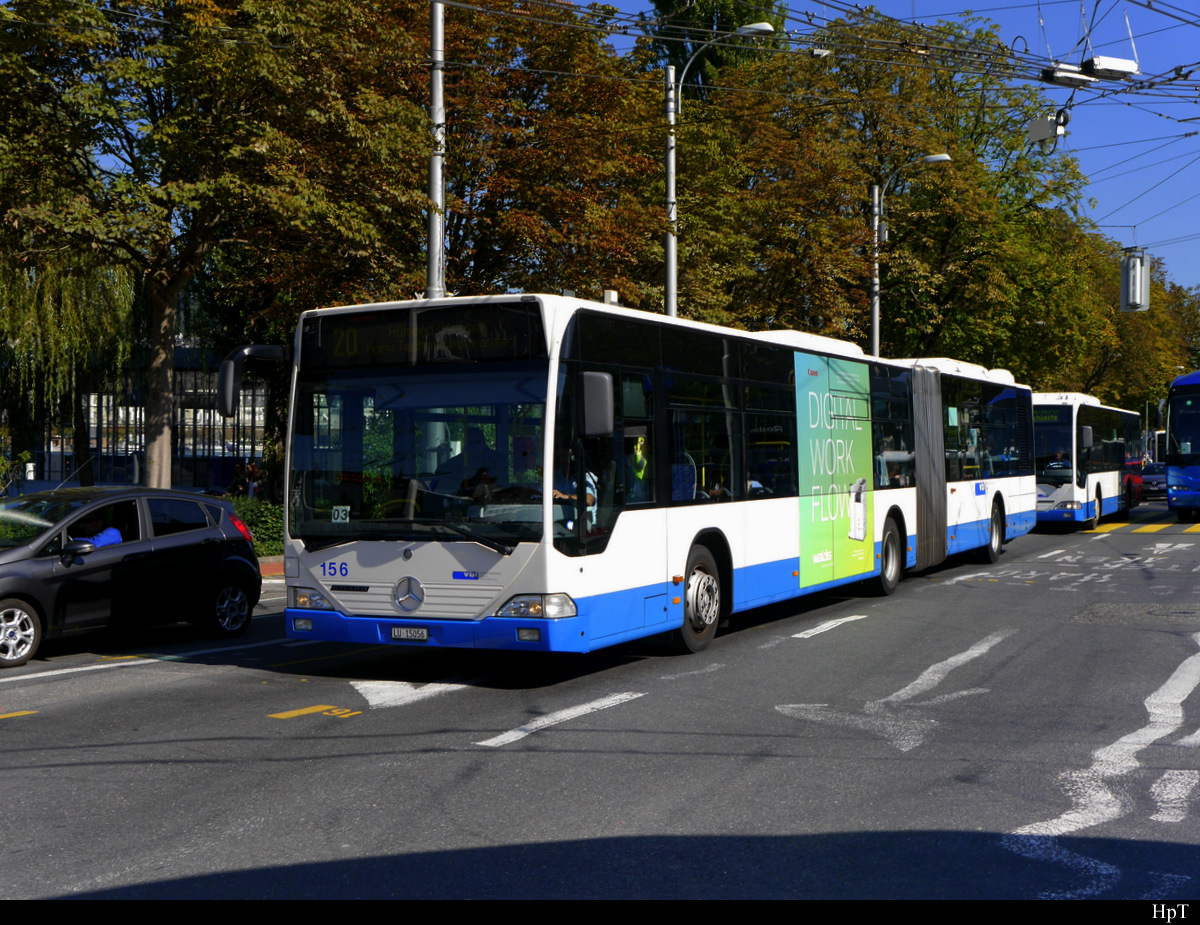 VBL - Mercedes Citaro Nr.156  LU 15056 unterwegs auf der Linie 20 in Luzern am 27.09.2018