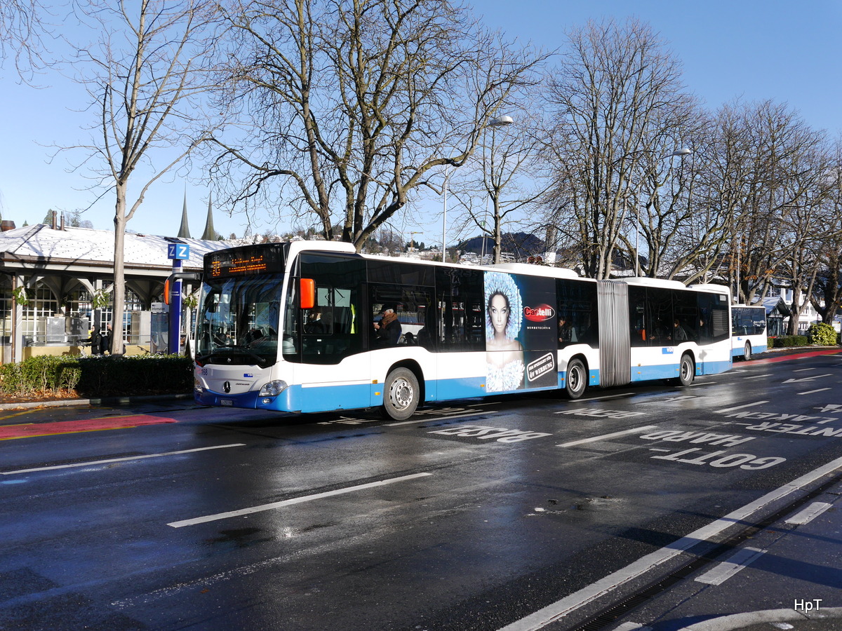 VBL - Mercedes Citaro Nr.168  LU 250398 unterwegs auf der Linie 23 in Luzern am 09.12.2017