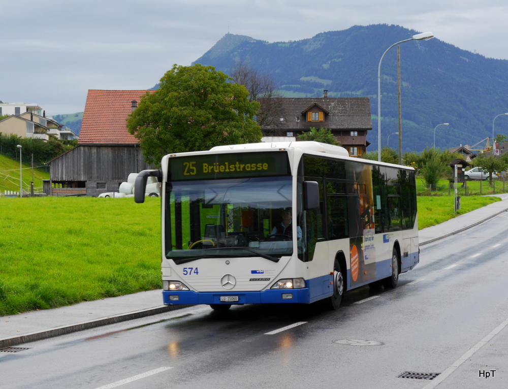 VBL - Mercedes Citaro  Nr.574  LU 15060 unterwegs auf der Linie 25 in Meggen am 09.08.2014 