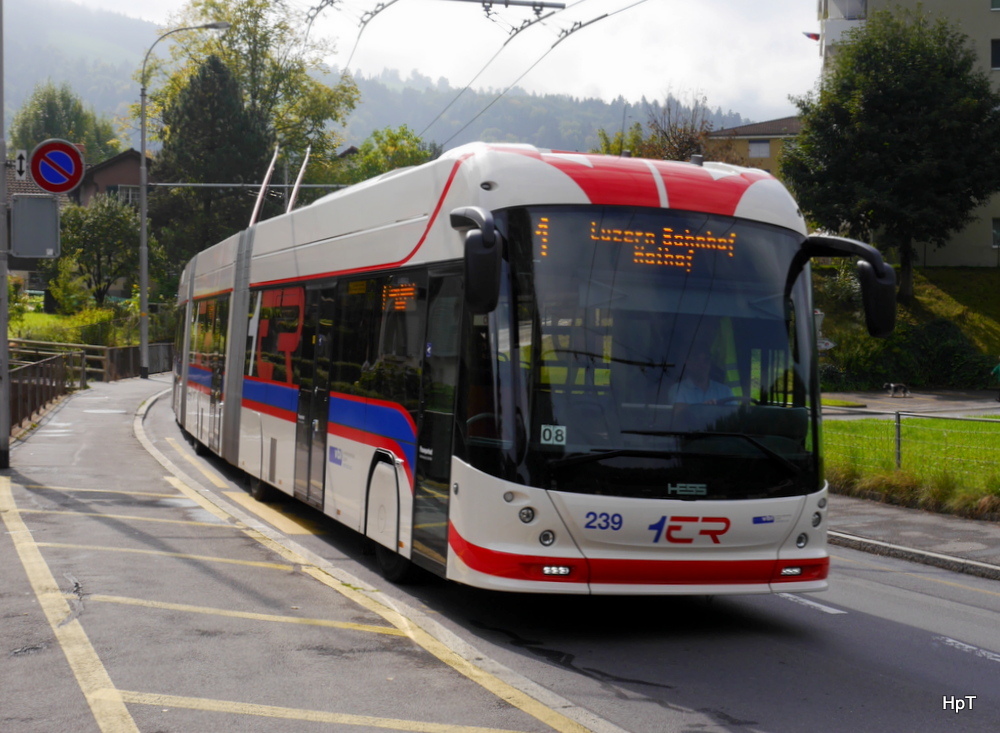 VBL - Swisstrolley BGGT-N2C Nr.239 unterwegs in Kriens am 25.09.2014