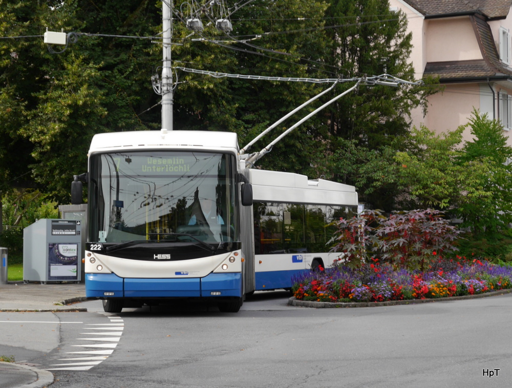 VBL - Trolleybus Nr.222 unterwegs auf der Linie 7 am 09.08.2014