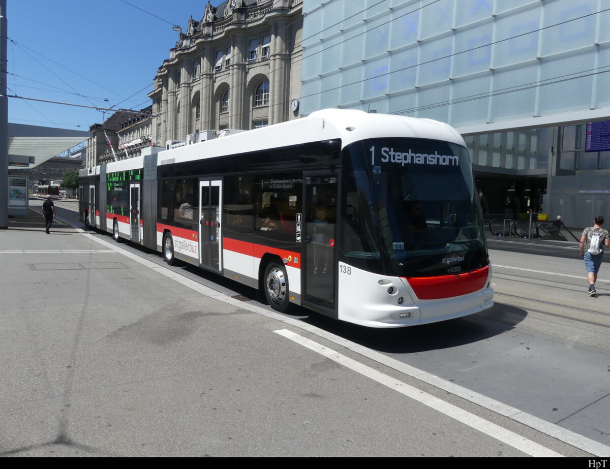 VBSG - Hess Trolleybus Nr.138 unterwegs in St. Gallen am 12.06.2022