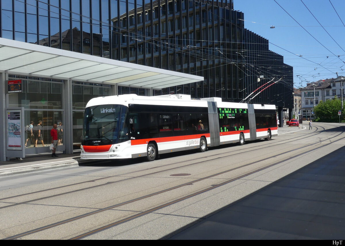 VBSG - Hess Trolleybus Nr.139 unterwegs in St. Gallen am 12.06.2022