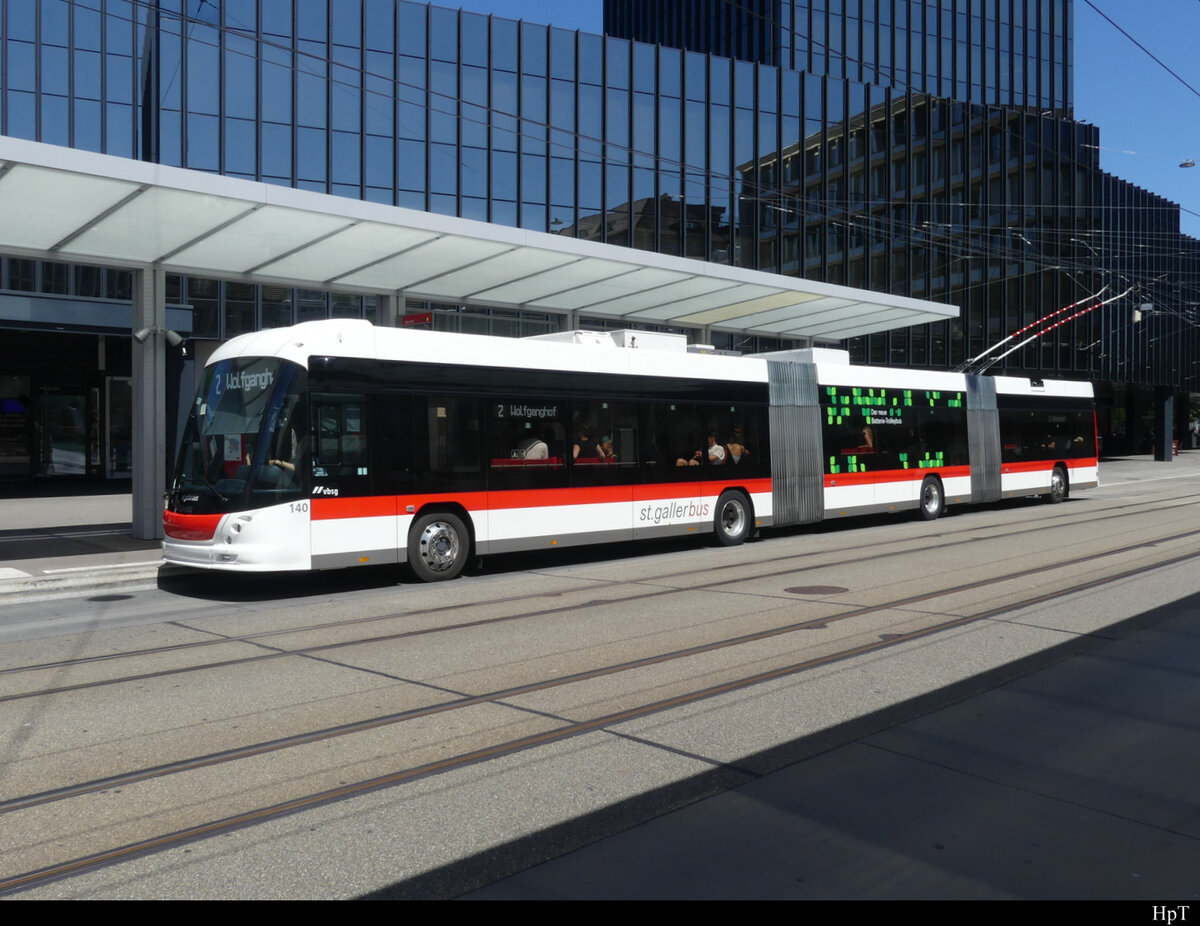 VBSG - Hess Trolleybus Nr.140 unterwegs in St. Gallen am 12.06.2022