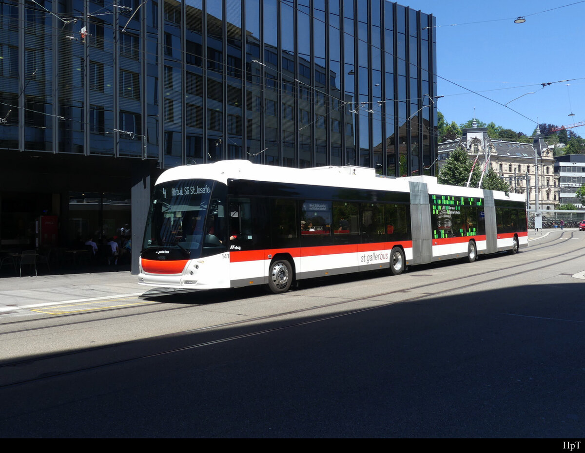VBSG - Hess Trolleybus Nr.141 unterwegs in St. Gallen am 12.06.2022