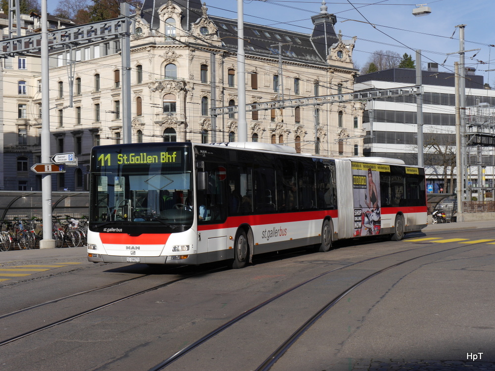 VBSG - MAN Lion`s City  Nr.273  SG  198273 unterwegs auf der Linie 11 in St. Gallen am 13.12.2014