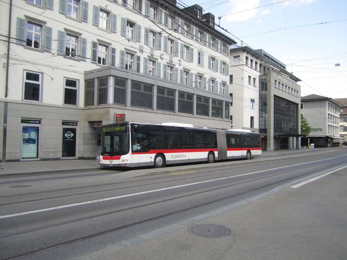 VBSG/St.Gallerbus Nr. 278 (MAN A23 Lion's City GL) am 25.4.2020 beim Marktplatz.