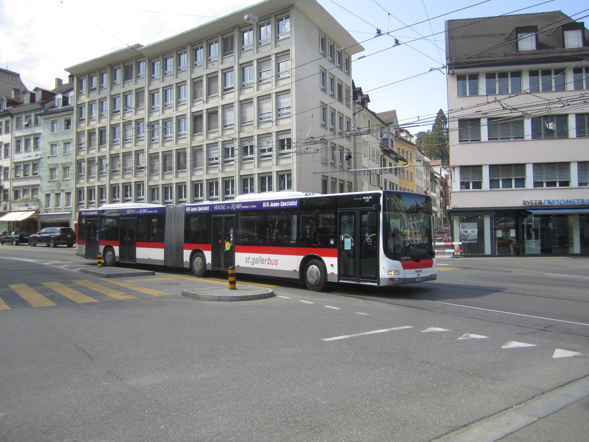 VBSG/St.Gallerbus Nr. 284 (MAN A23 Lion's City GL) am 25.4.2020 beim Marktplatz