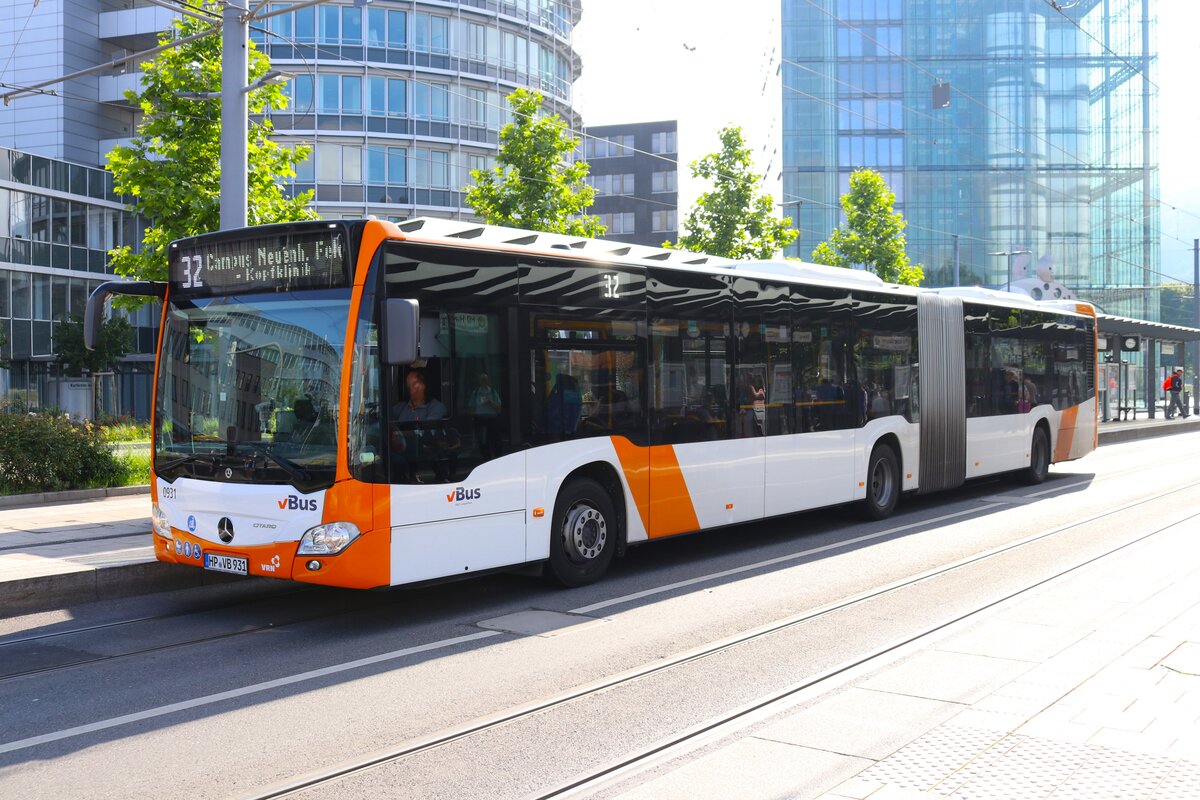 vBus Mercedes Benz Citaro C2 G Wagen 0931 am 23.06.24 in Heidelberg Hbf