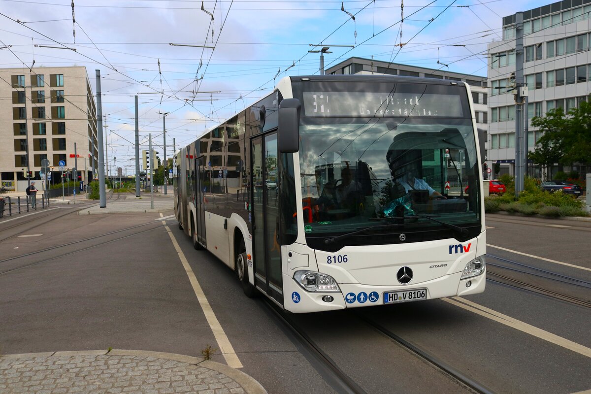 vBus Mercedes Benz Citaro C2 G Wagen 8106 am 23.06.24 in Heidelberg Hbf